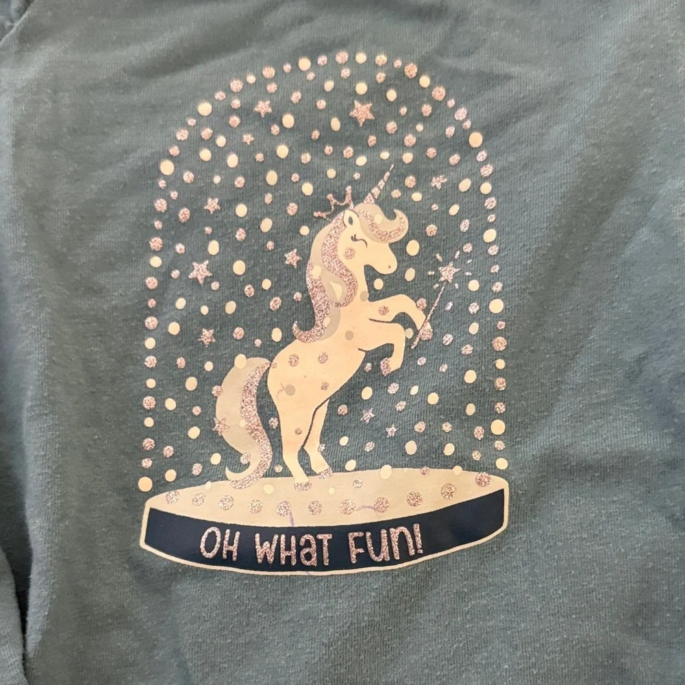 Girl’s Teal Long Sleeve Unicorn Shirt